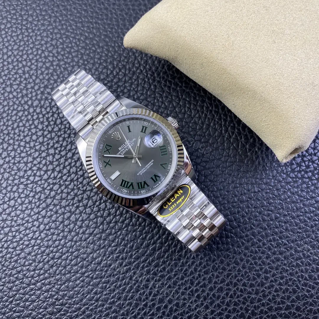 View 7 of Rolex Datejust 41 Stainless Steel Fluted Slate – Roman Jubilee 126334-0022