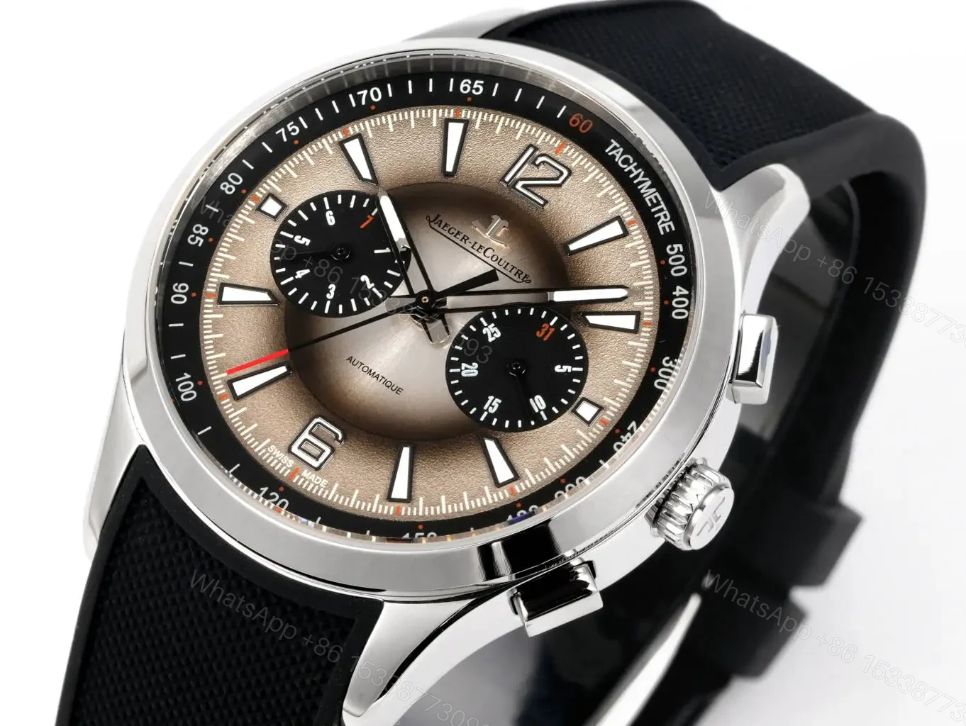 View 4 of Jaeger LeCoultre Beige Chronograph Watch Rubber Strap Ultimate 42MM JLC-POL-CHRONO-BGE-RUB-42