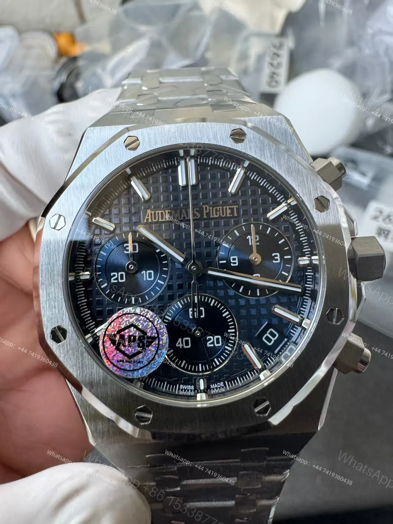View 6 of Audemars Piguet Super Clone Royal Oak Blue Dial 26240 Chronograph 41mm Cal.4401