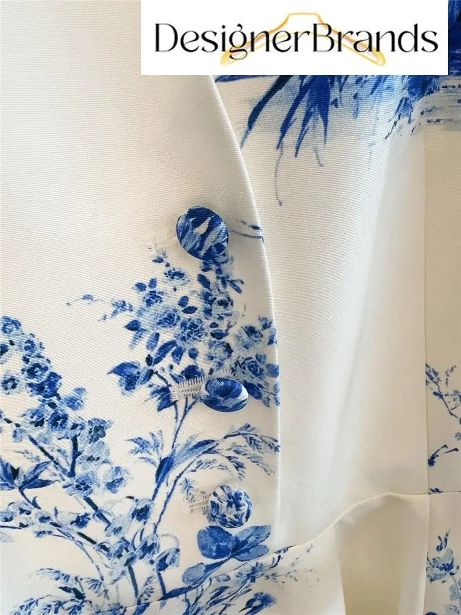 View 7 of Dior Toile de Jouy Floral Garden Mid-Length Belted Dress