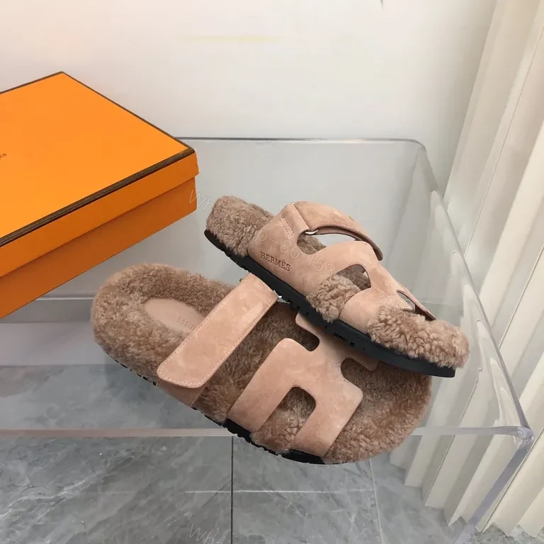 View 2 of Soft-Luxe Shearling Slides with Signature Straps - Luxury Comfort Slides