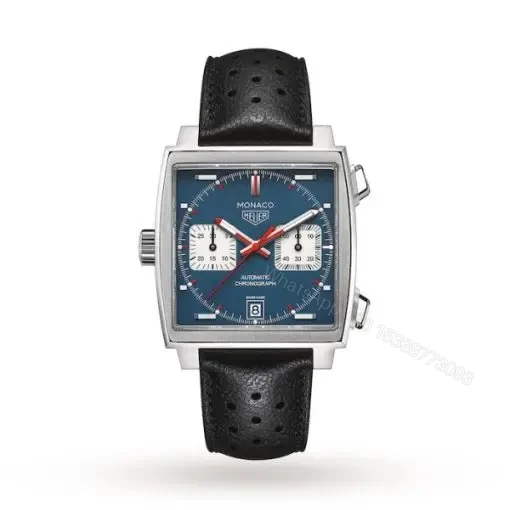 Replica TAG Heuer Monaco Men Automatic Blue Leather Watch CAW211P.FC6356 — view 1