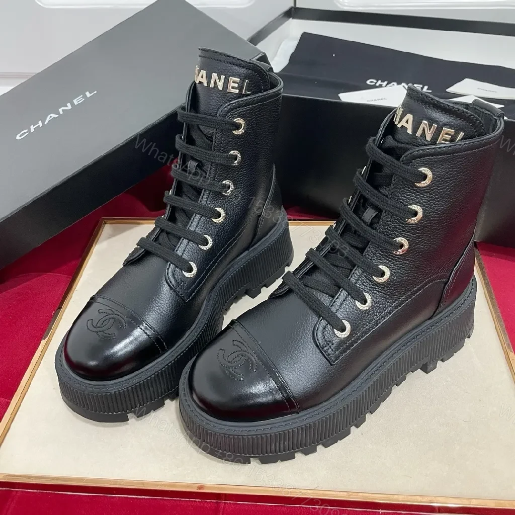 Bold Leather Combat Boots | Luxe Street-Style, All-Day Comfort — view 1