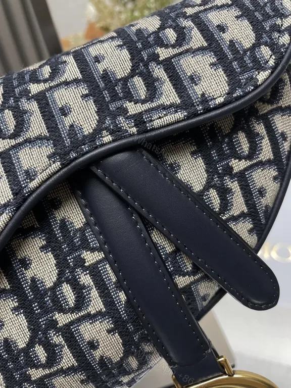 View 9 of Denim-Patterned Bag with Gold Hardware: Structured Luxury