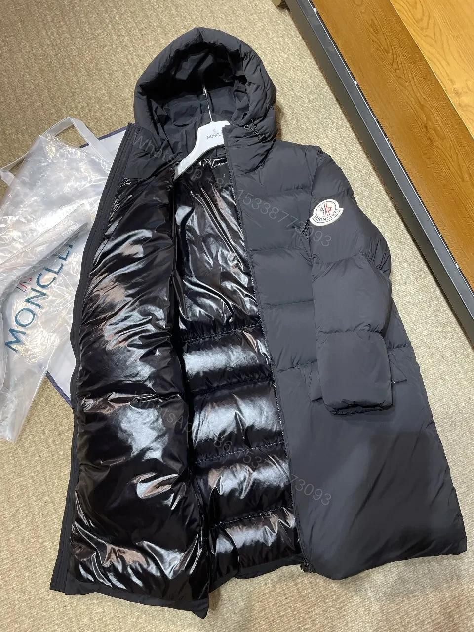 View 3 of Padded Down Coat: Luxe Quilted, Windproof Warmth, Black