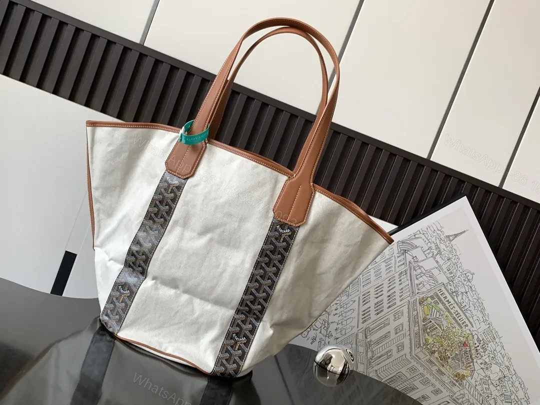 View 2 of Canvas-Trim Tote: Signature Pattern, Everyday Utility