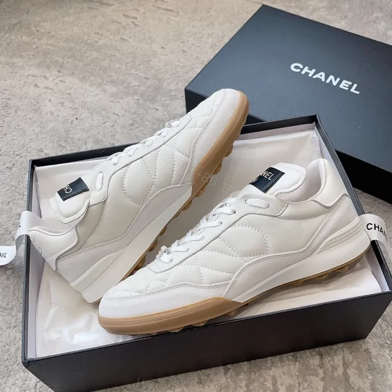 View 6 of Chanel-Inspired White Quilted High-Tops: Luxe Comfort Sneakers