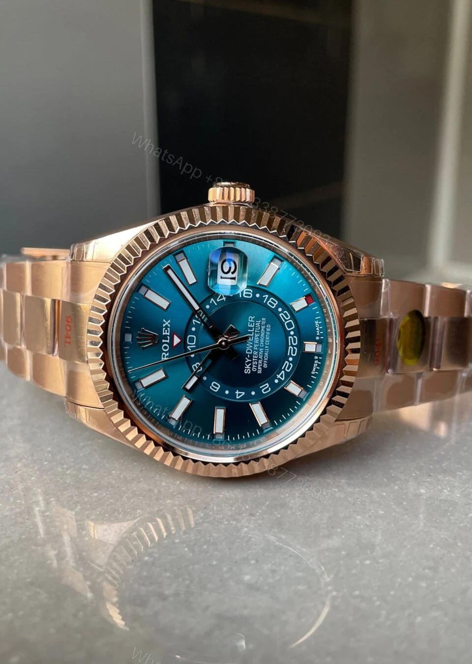 View 6 of Noob FACTORY 1:1 Rolex Sky-Dweller 326935 RG/SS Turquosi Dial
