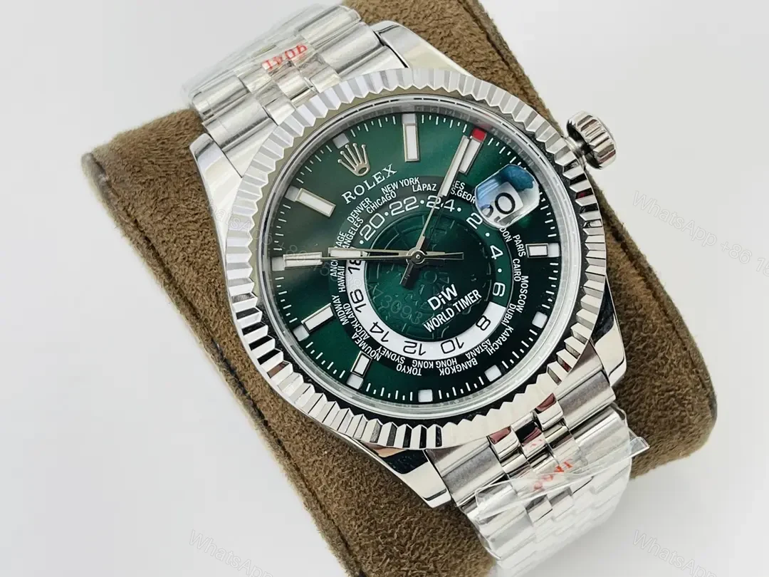 View 2 of Fake Rolex Sky Dweller Green Jubilee Best DiW 42MM Watch ROLEX-SKY-GRN-JUB-42 ROLEX-SKY-GRN-42