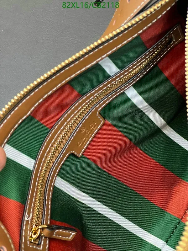 View 6 of Medium Gucci GG Emblem Fake Bag with Leather Brown Trim MBL493