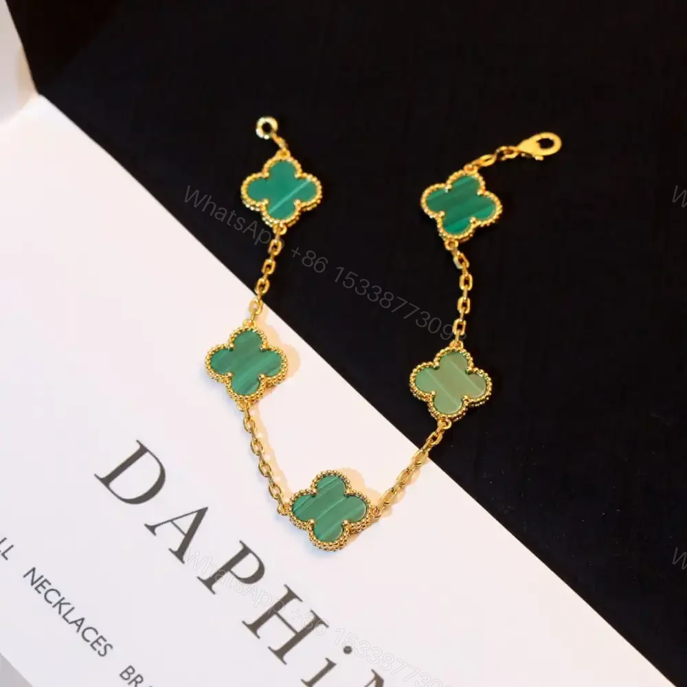 View 9 of 高仿首飾VanCleef&Arpels*RL80900孔雀石黃金手鏈