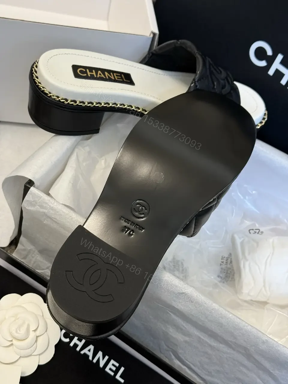 View 2 of Quilted Leather Slide – Lux Comfort, Couture-Inspired