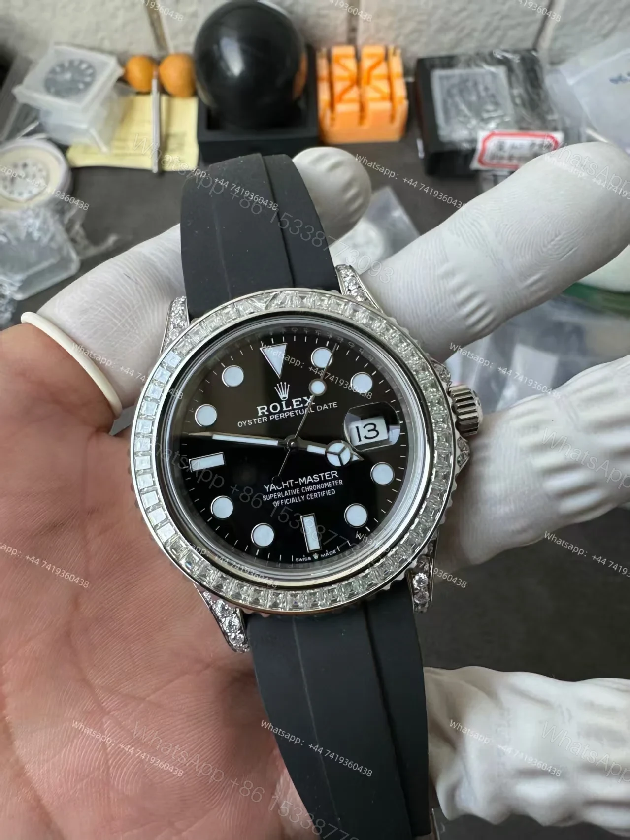 View 5 of Rolex Yacht-Master 226679TBR 1:1 Replica 42MM Moissanite Diamond Lugs and Dial 3235 Movement Super Clone Watch