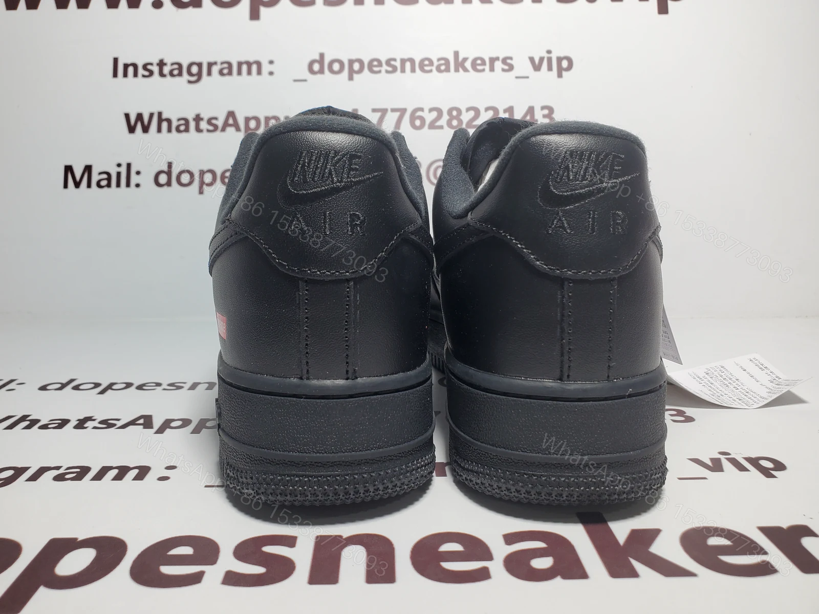 View 2 of Supreme x Air Force 1 Low Black CU9225-001