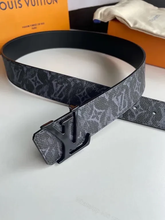View 8 of Louis Vuitton Monogram Belt: Matte Gunmetal Buckle, Canvas