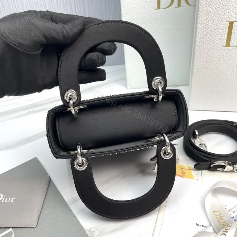 View 8 of Chic Studded Patterned Mini Bag with Dior Charms
