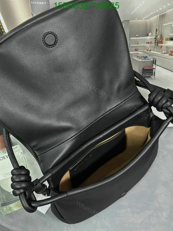View 26 of Loewe Convertible Leather Shoulder Bag with Dark Khaki Ruched 062138