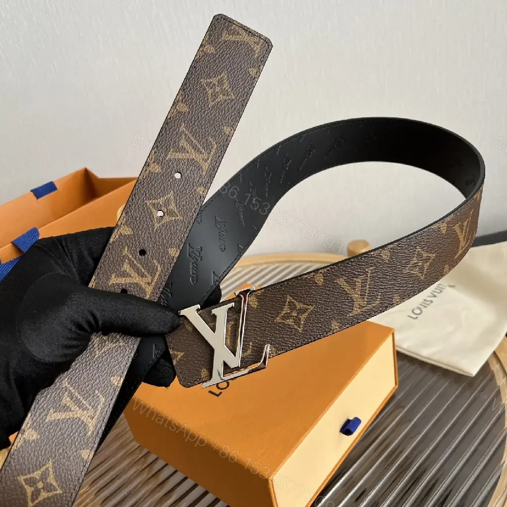 View 8 of Brown Monogram Belt Style Accessory with LV Buckle