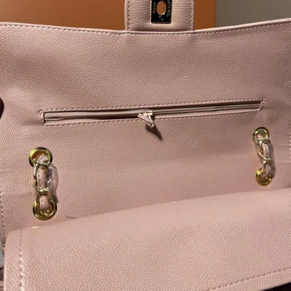 View 9 of Chanel Classic Medium Flap Bag Pink And Gold 25Cm