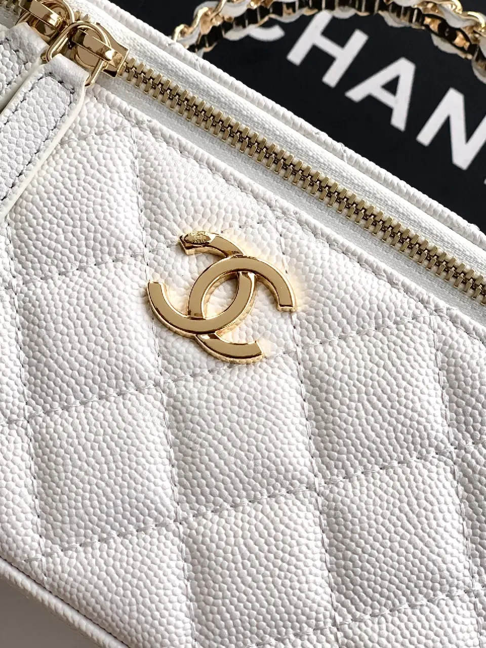 View 9 of Quilted Mini Bag with Gold Chain: Luxe Everyday Carry