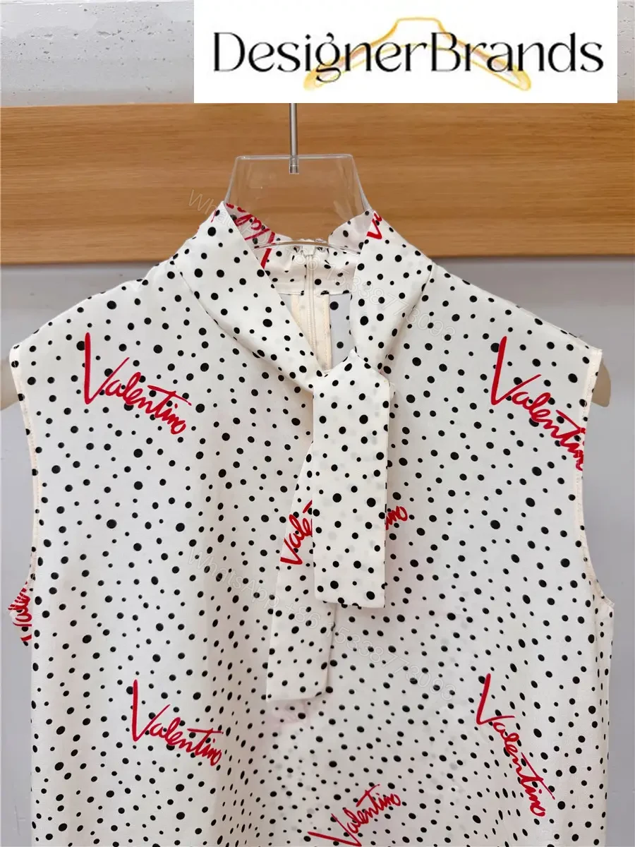 View 3 of Valentino Plus De Pois White Polka-Dot Silk Top