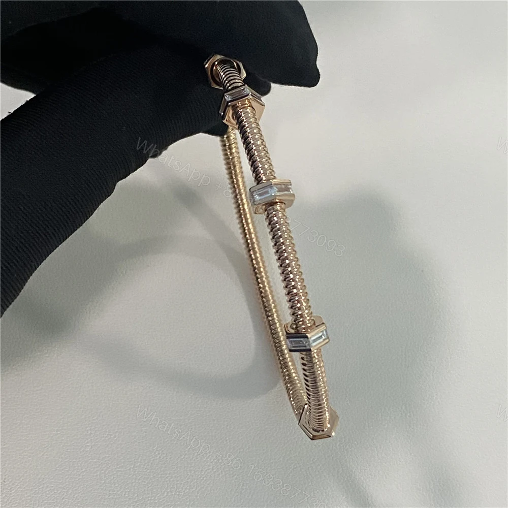 Replica Cartier 18K Rose Gold Ecrou Bracelet Diamonds N6714517 — view 1