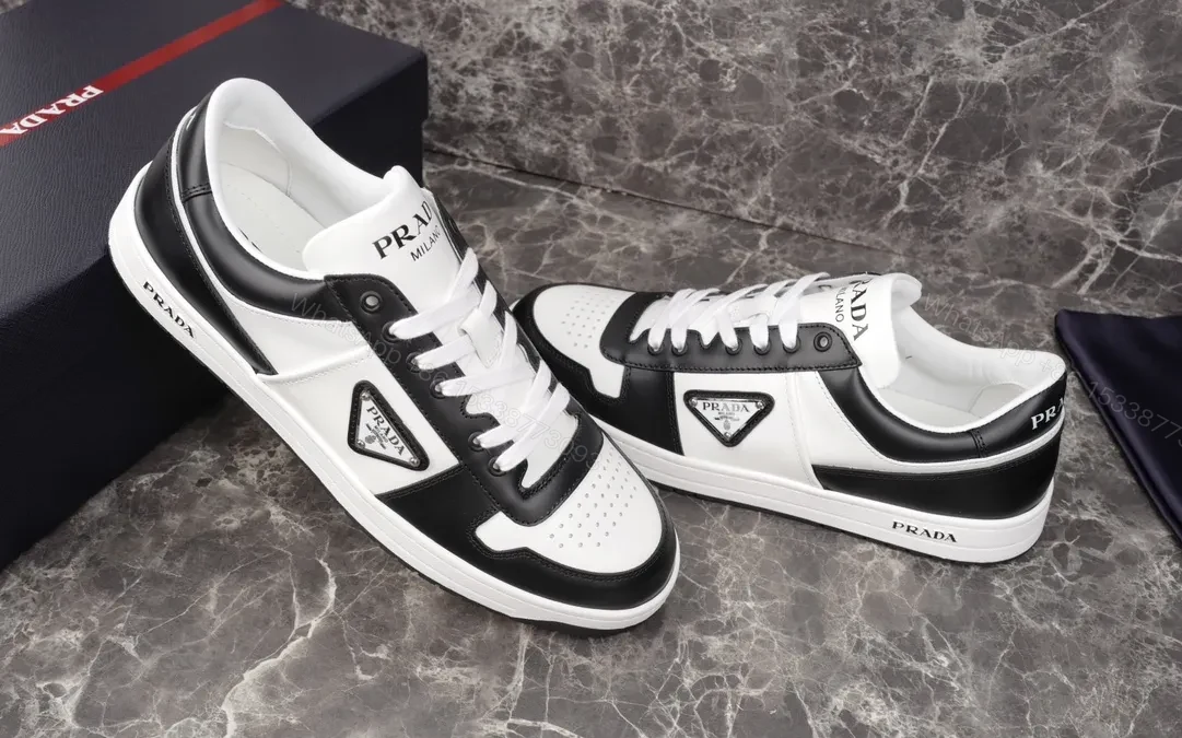 View 9 of Black & White Leather Low-Top Sneakers: Luxury Everyday Comfort