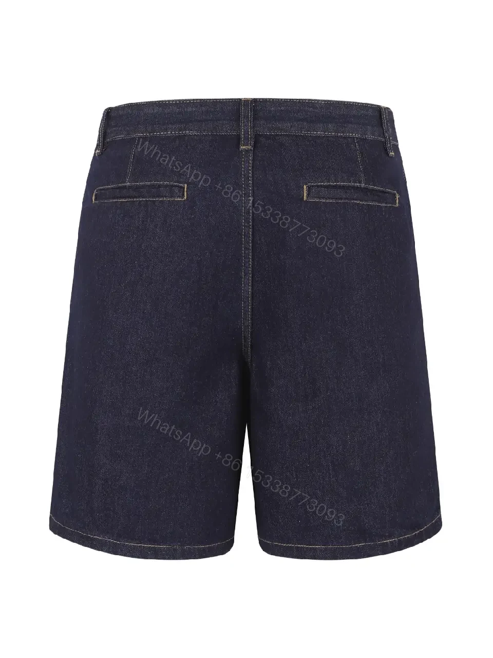 View 3 of Dark Denim Bermuda Shorts Cotton Classic LV Logo Short Pants