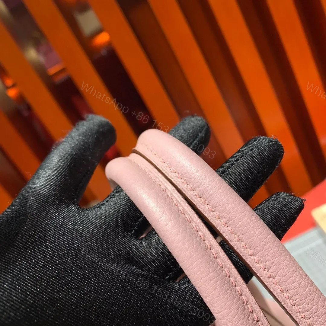 View 6 of HN 30CM LIGHT PINK TOGO LEATHER GOLD HARDWARE