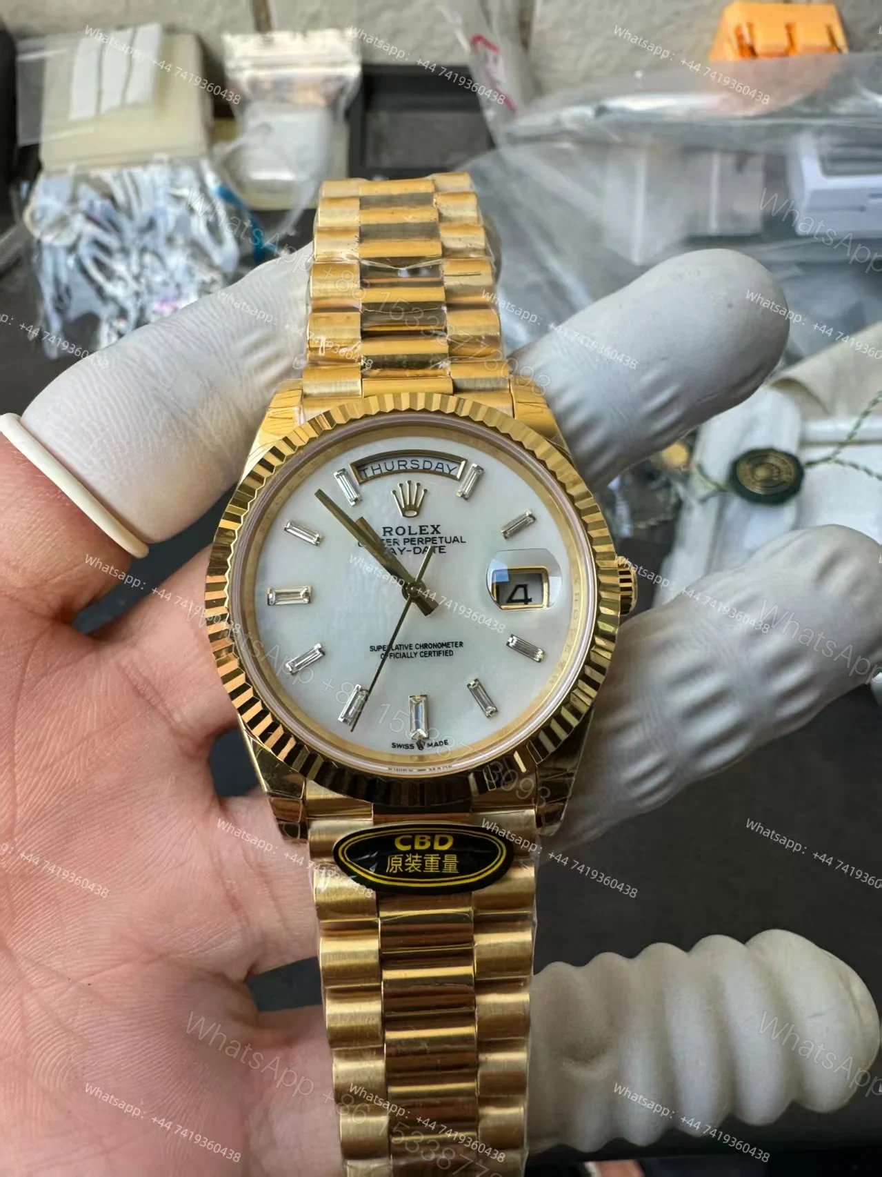 View 3 of Rolex Day-Date M228238-0071 1:1 Replica White Dial 40MM 3255 Movement Presidential Bracelet Super Clone Watch