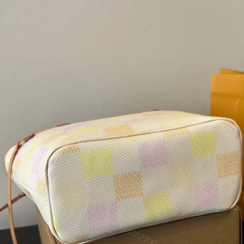 View 5 of Louis Vuitton Neverfull MM Damier Canvas Peach 31Cm N40668