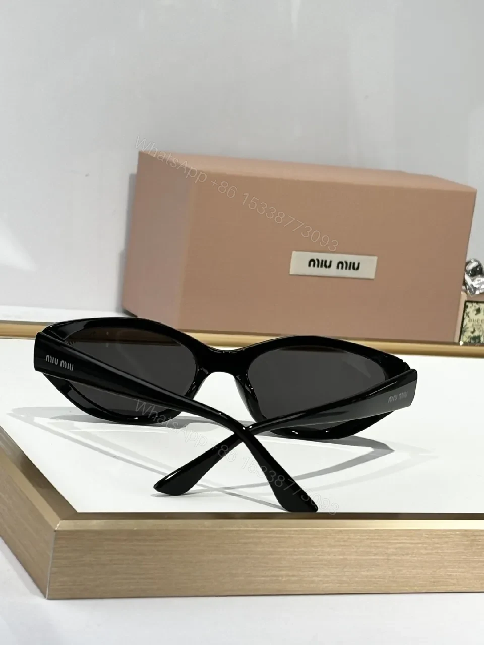 View 3 of Black Glasses Round-Oval Frame Sunglasses: Luxe-Classic Comfort