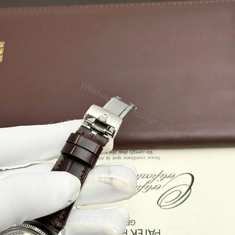 View 5 of Rolex Perpetual 1908 39mm White Dial Leather Strap Super Clone
