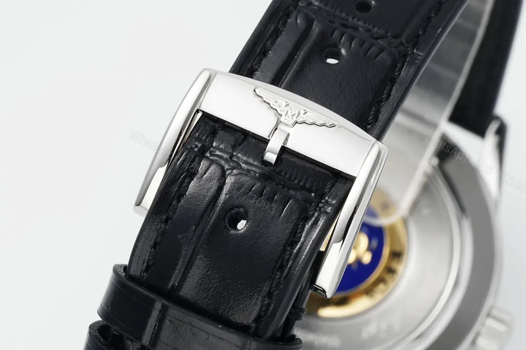 View 6 of Longines Flagship Classic Red Dial Moon Phase Automatic Watch with Black Leather Strap