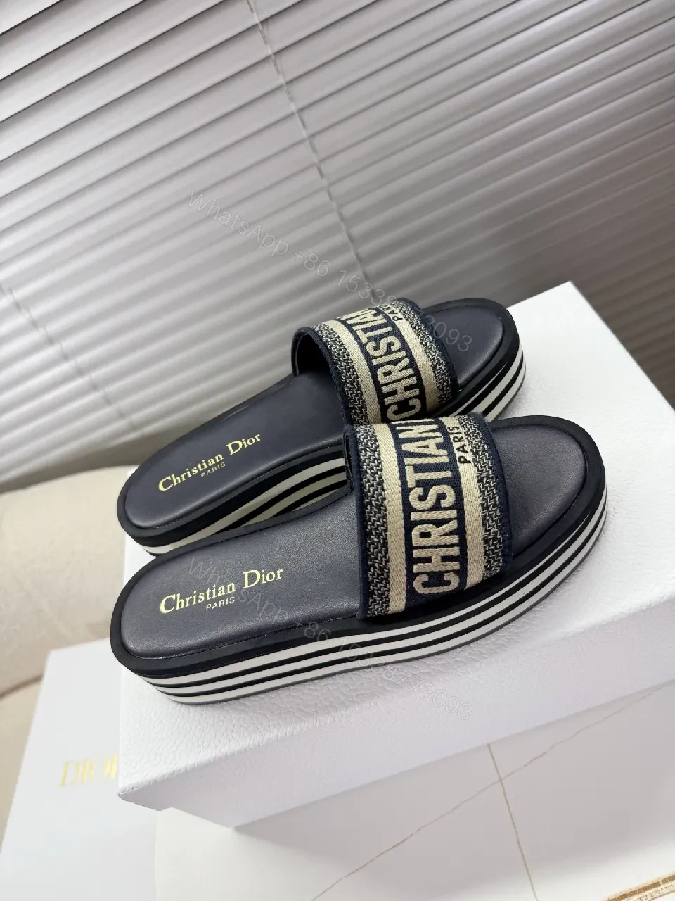 View 4 of Bold Logo Sandals: Luxe Platform Comfort Slip-Ons