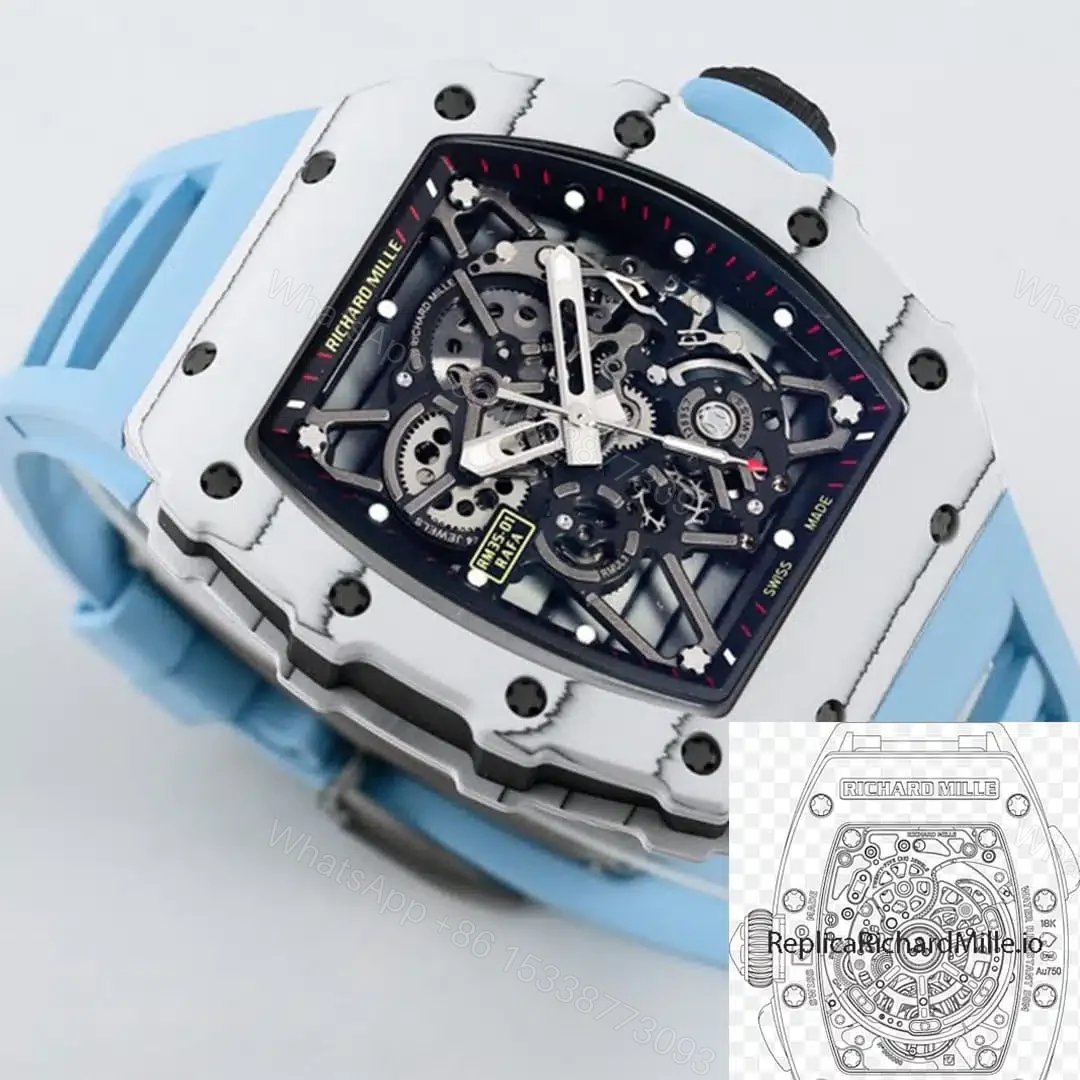 View 8 of Replica Richard Mille RM35-01 BBR Factory Blue Strap