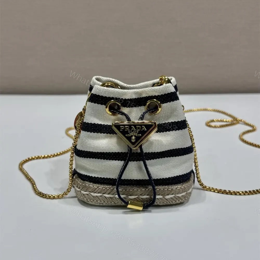 高仿Prada*Mariner系列1NR16H水桶包藍黑Mini免檢版 — view 1