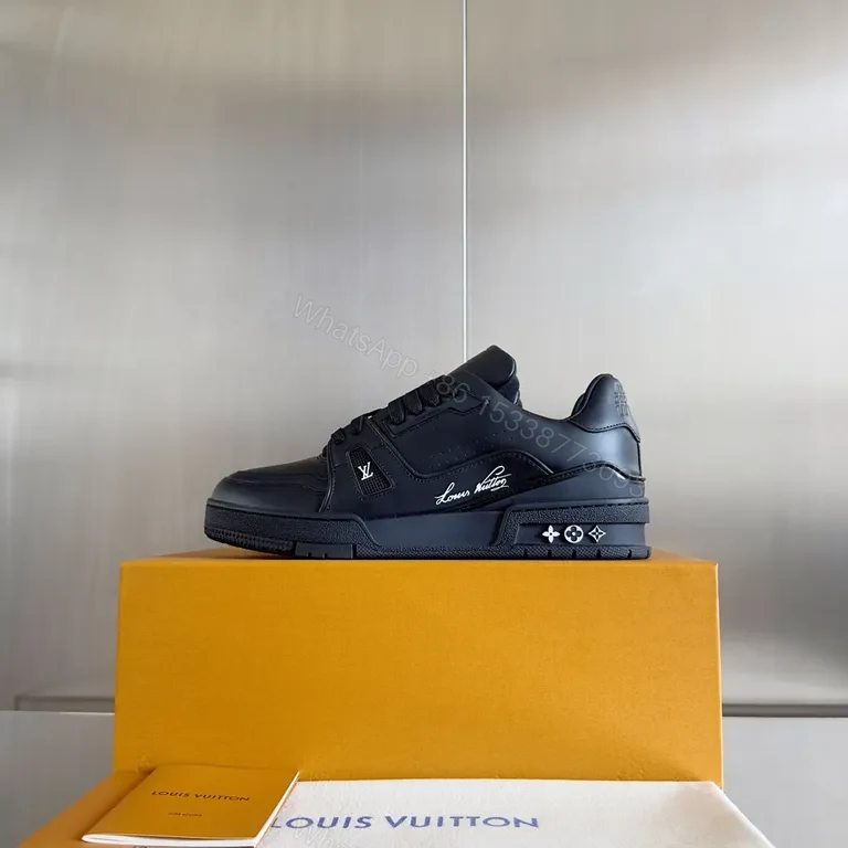 View 4 of Premium LV Detail High-Top Sneakers: Luxe Craftsmanship