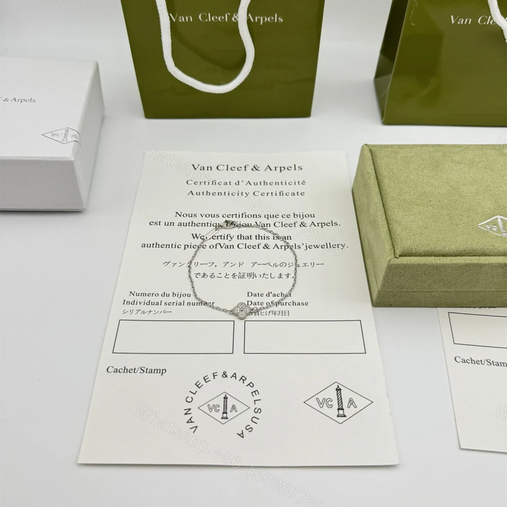 View 3 of 高仿首飾VanCleef&Arpels*RO85600鑽石單花白金手鏈