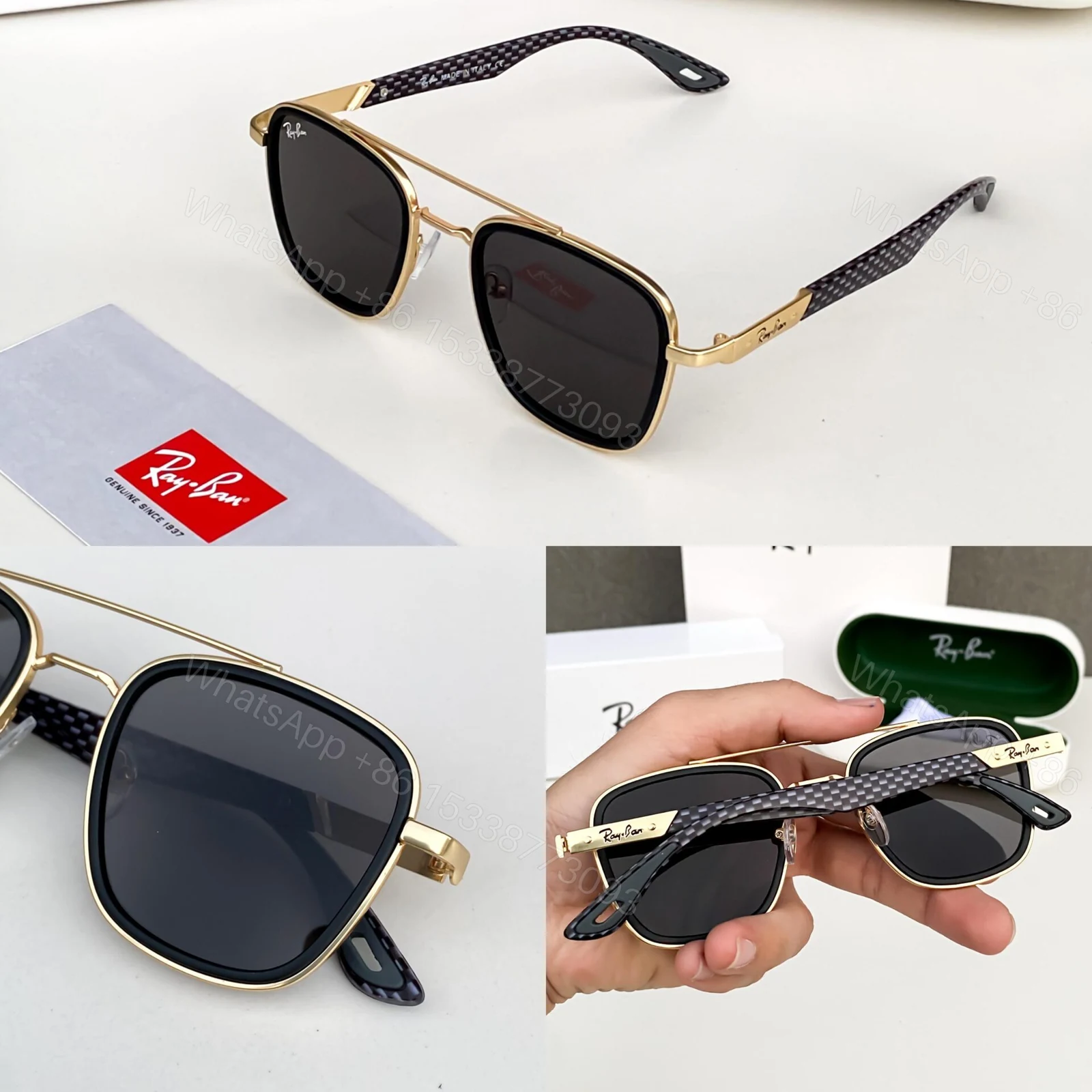 View 3 of Ray-Ban Marshal Metal Gold Square Sunglasses