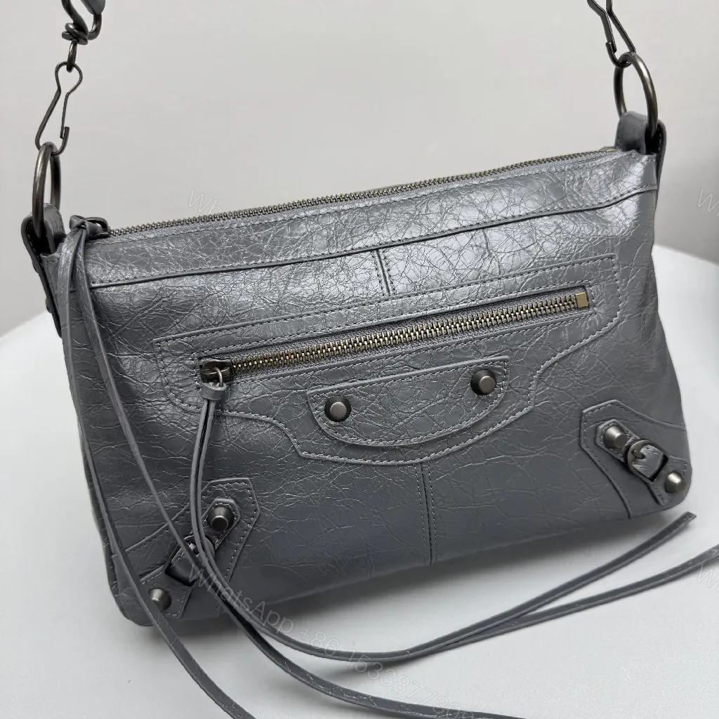 View 7 of Textured Leather Luxe Bag: Structured, Gunmetal Hardware Carryall