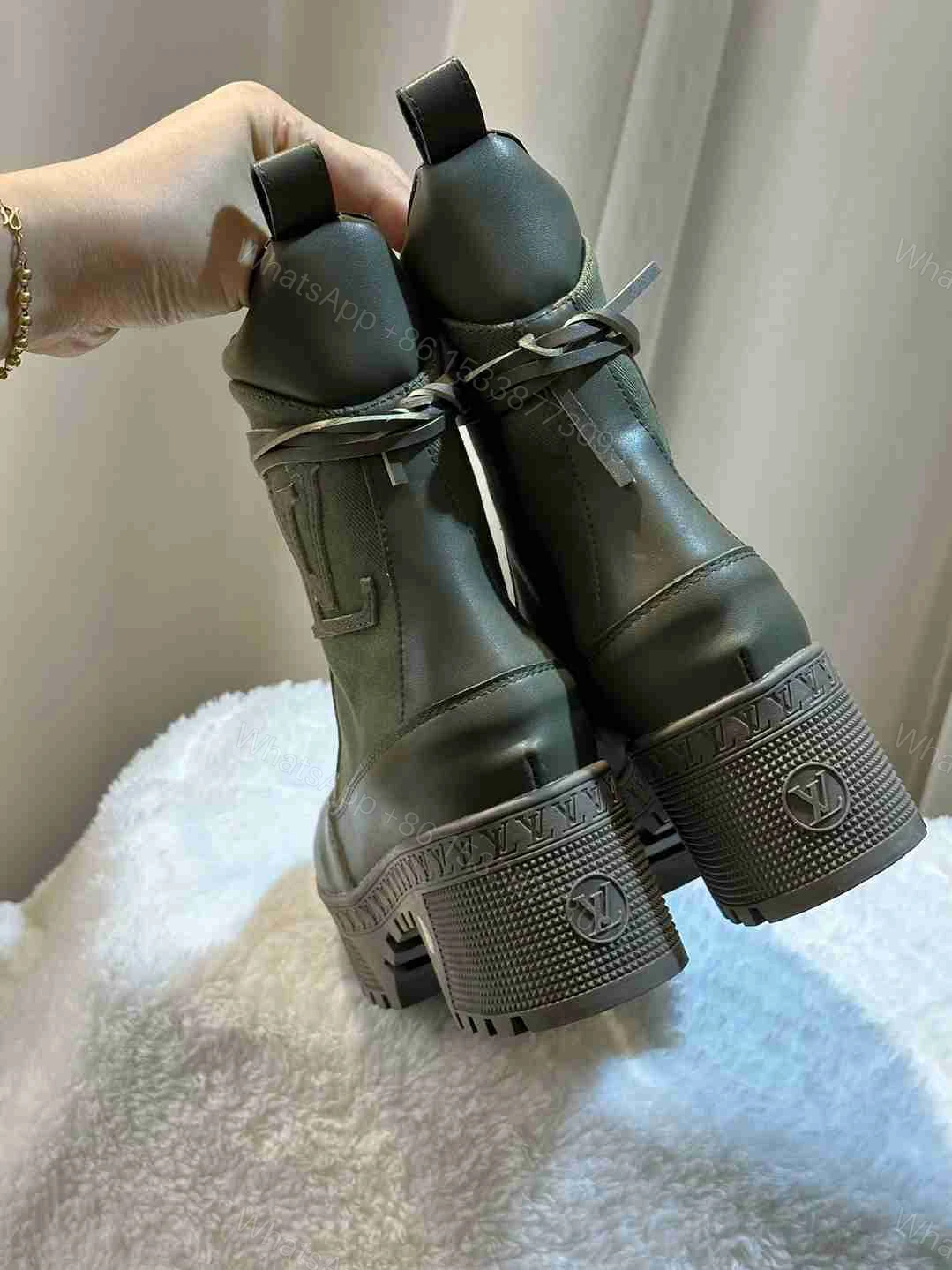 View 3 of LOUIS VUITTON LAUREATE PLATFORM DESERT BOOT KAKI GREEN 1AC7S9