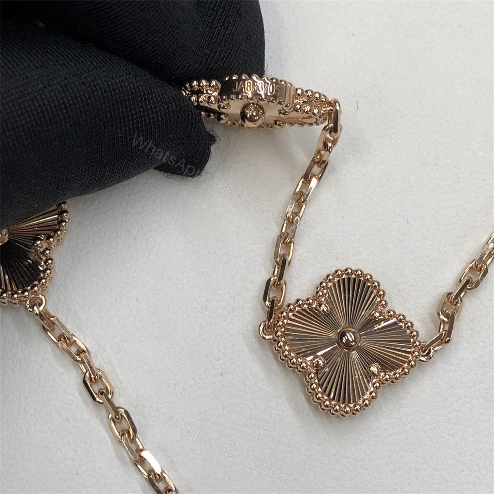 View 3 of Van Cleef Arpels 10 Motif Necklace Guilloche Rose Gold