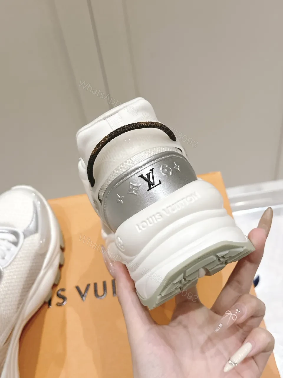 View 4 of White Leather-Trim Runway Sneakers: Luxe Everyday Comfort
