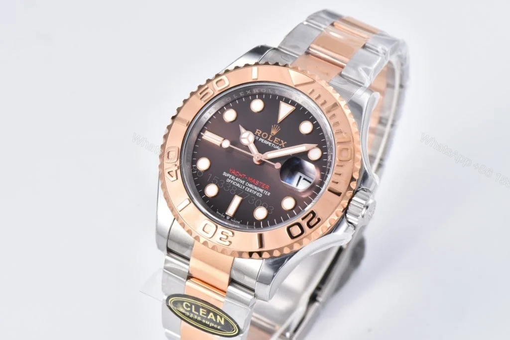 View 2 of Replica Rolex Yacht-Master 40 Brown Dial Rose Gold & Steel