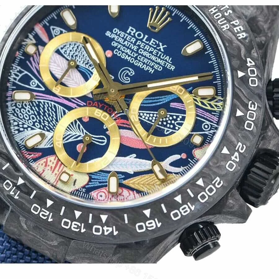 View 4 of Rolex Daytona 116500LN Super Clone: 40mm Steel Color Fish Pattern Dial Cosmograph