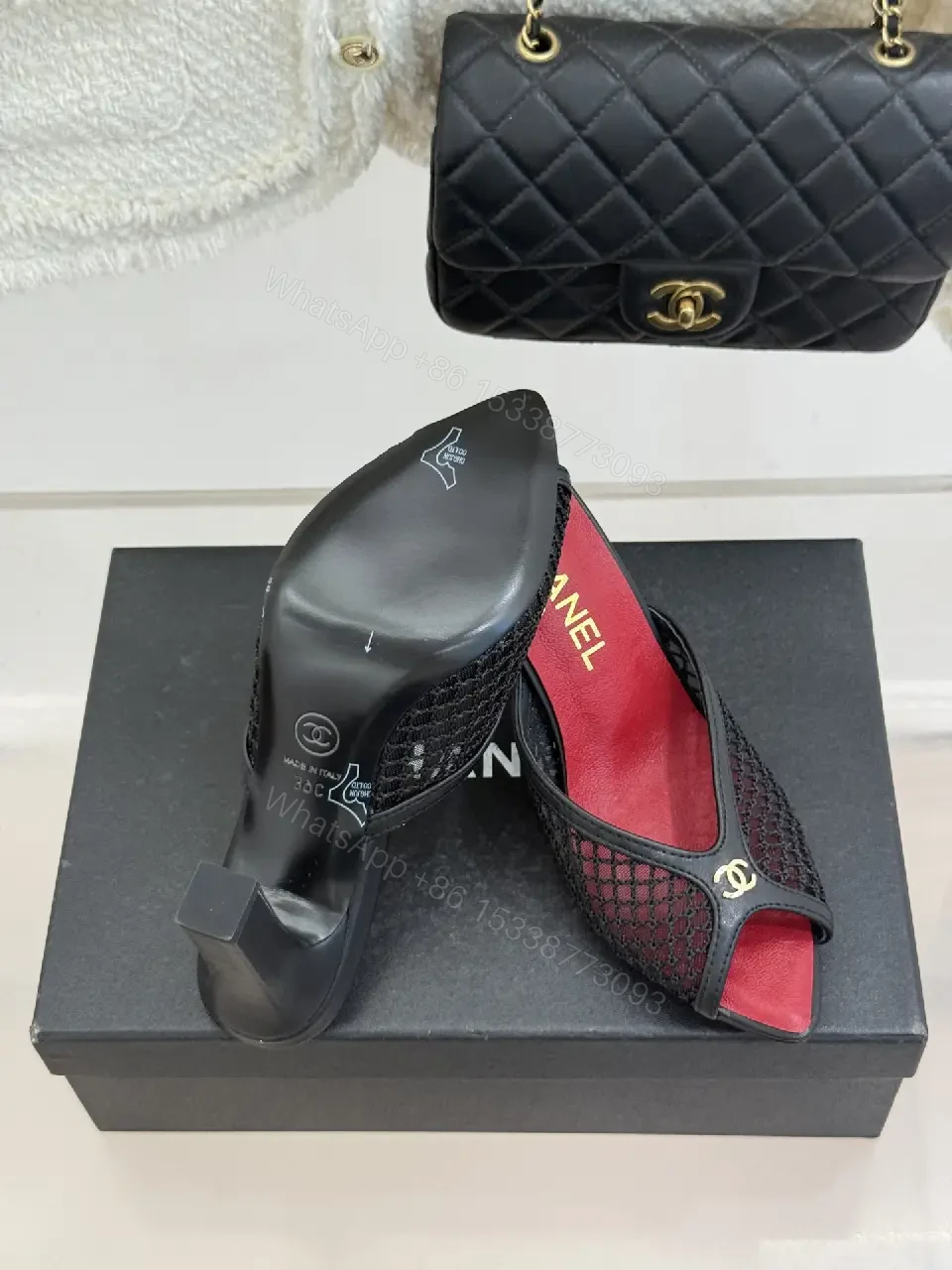 View 4 of Red Leather Modern Comfort Fit Mules