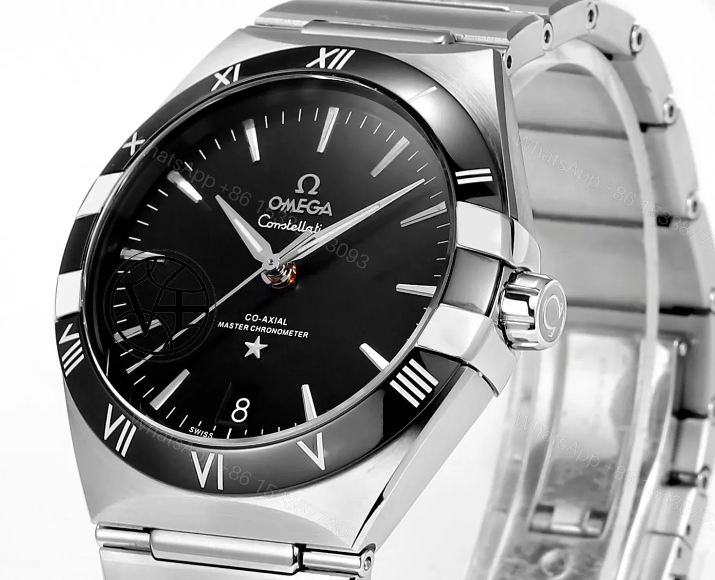 View 3 of Omega Constellation Super Clone Black Dial Steel Bracelet Premium 41MM OMEGA-CONST-BLK41-SS