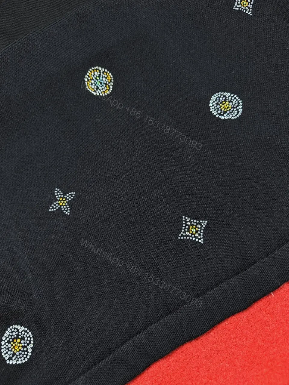 View 6 of Black Knit + Luxe Embellished + Modern Short-Sleeve + Signature Motifs + Knit Top