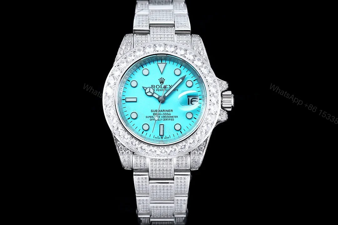 Rolex Full Iced Diamond 904 Stainless Steel Luxury Watch 42mm Ultimate Edition RG-ROLEX-FULL-ICED-904-DIAMOND-42 — view 1